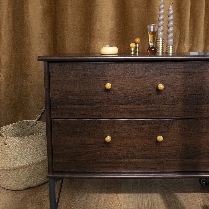 Goo-Ki Crystal Jade Stone Knob Mid-Century Brass Cabinet Handle Furniture Hardware