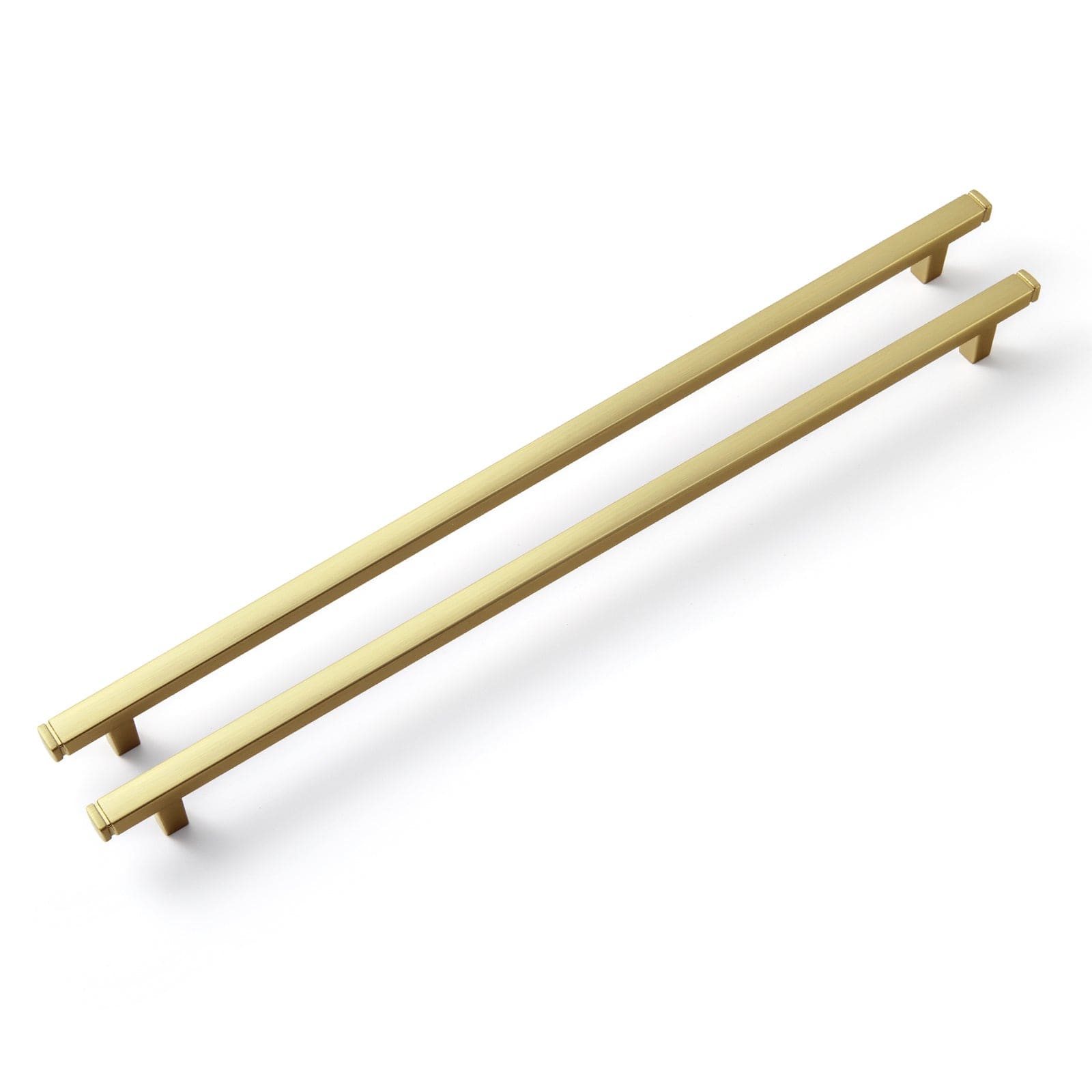 Goo-Ki Dark Brushed Brass / 12.6'' Hole Center / 6 Pack Vintage Brass Drawer Handles Retro Straight Bar Pull Solid Cabinet Pulls