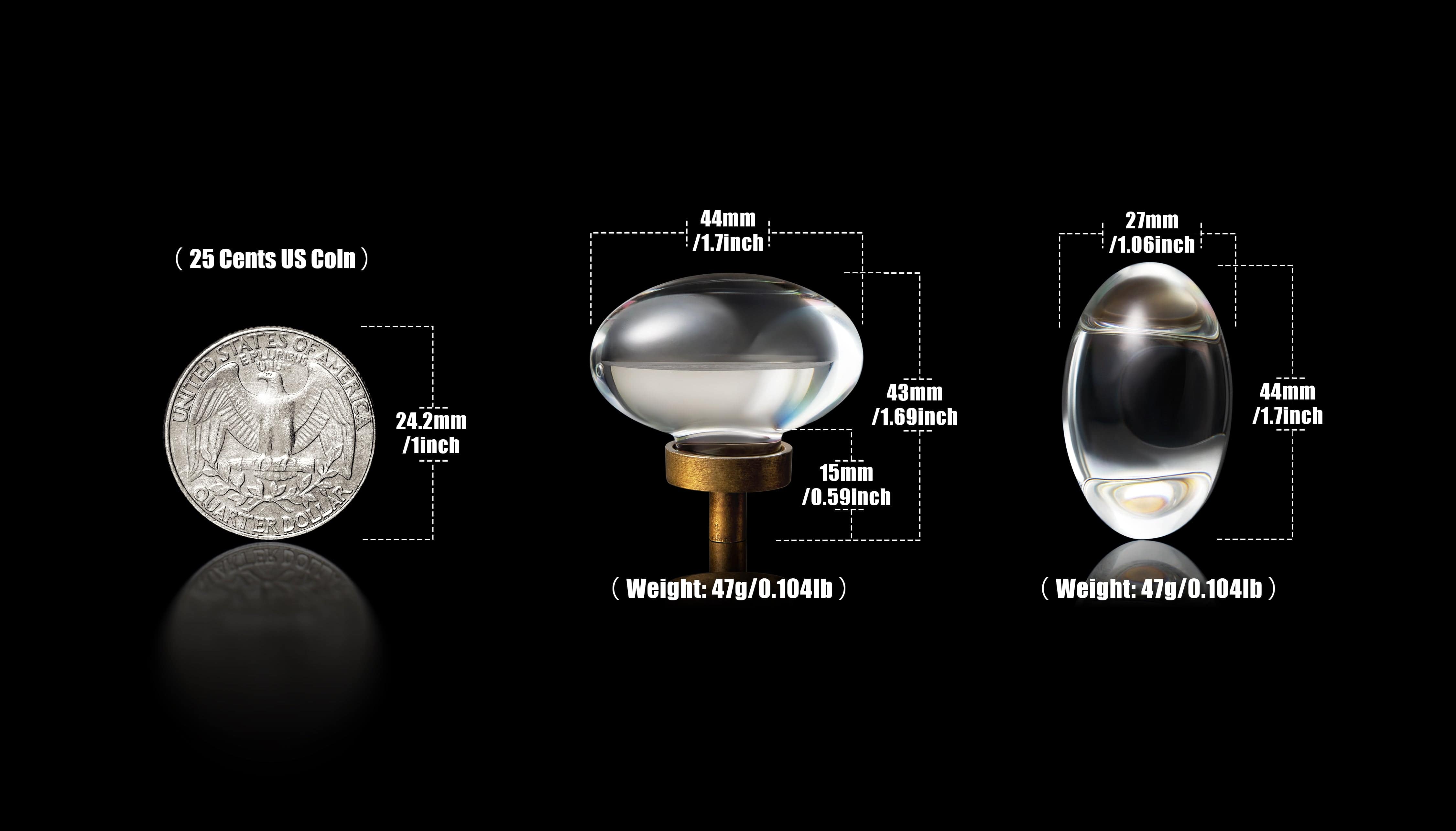 Goo-Ki Exquisite Crystal Single Hole Hardware Luxurious Knob with Antique Brass Base