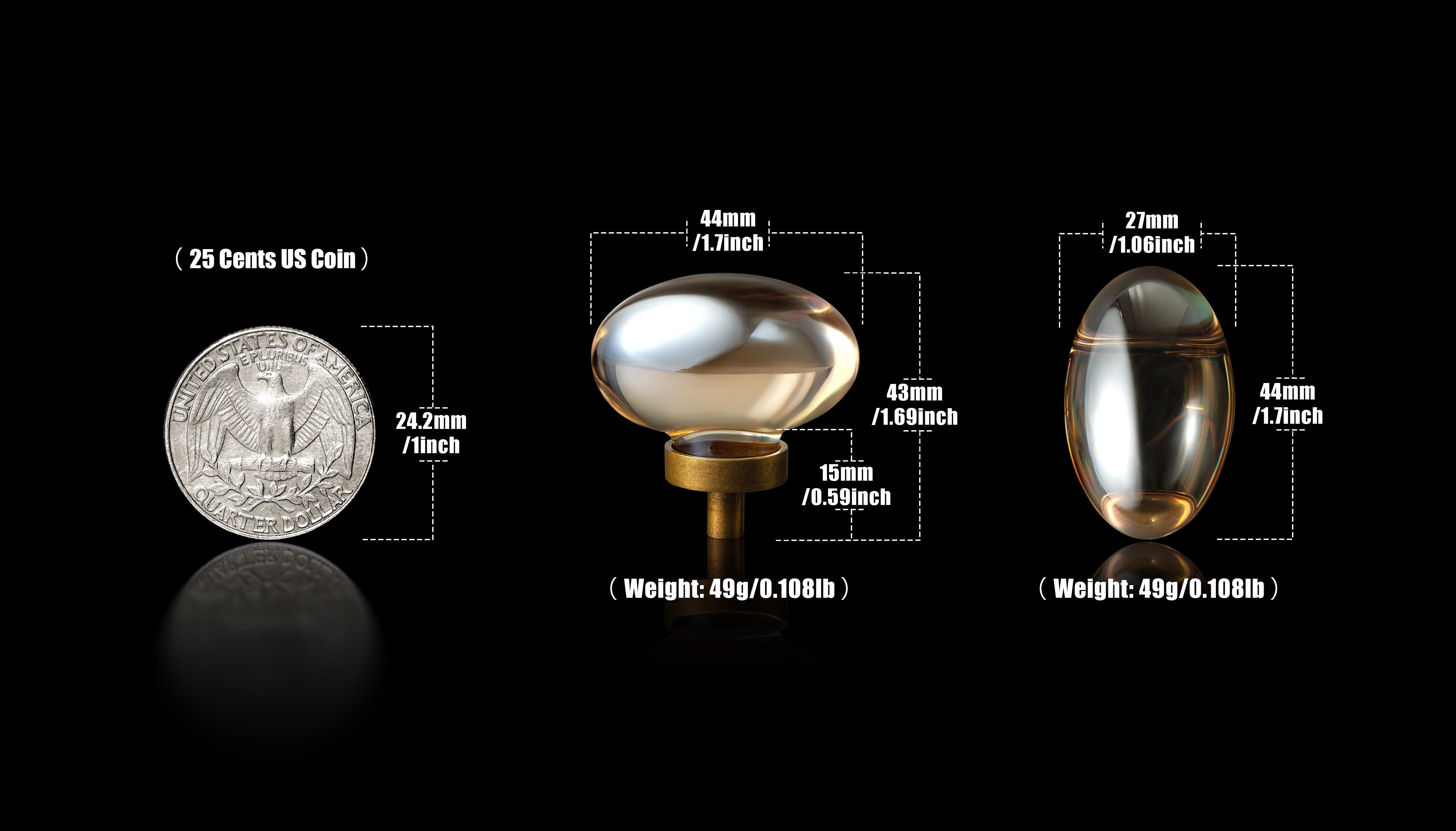 Goo-Ki Exquisite Crystal Single Hole Hardware Luxurious Knob with Antique Brass Base