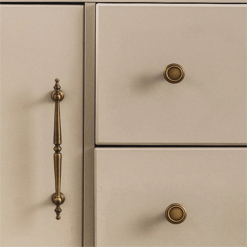Goo-Ki French Brass Vintage Cabinet Handle Antique Copper Drawer Bar Pull