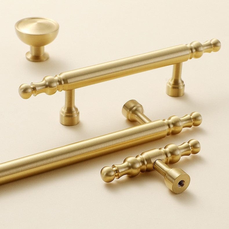 Goo-Ki French Style Luxury Solid Copper Handle Drawer T Bar Pull Stain Brass Furniture Handle
