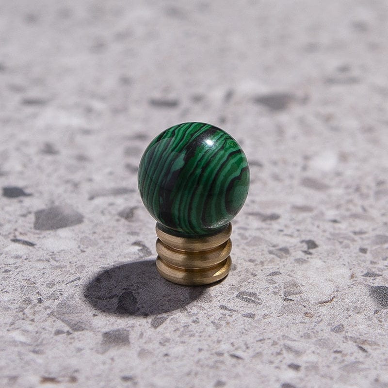 Goo-Ki Green (Synthetic Jade) / Small / 6 Pack Crystal Jade Stone Knob Mid-Century Brass Cabinet Handle Furniture Hardware