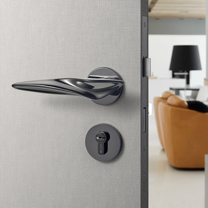 Goo-Ki Irregular Streamline Door Lock Handle Modern Polished Interior Lock Door Hardware