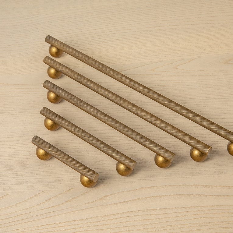 Goo-Ki Knurled Metal Alloy Cabinet Pulls with Ball Base Retro Handles Antique Brass Hardware