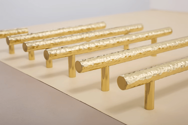Goo-Ki Light Luxury Hammerline Brass Pulls Drawer Furniture Long Handle