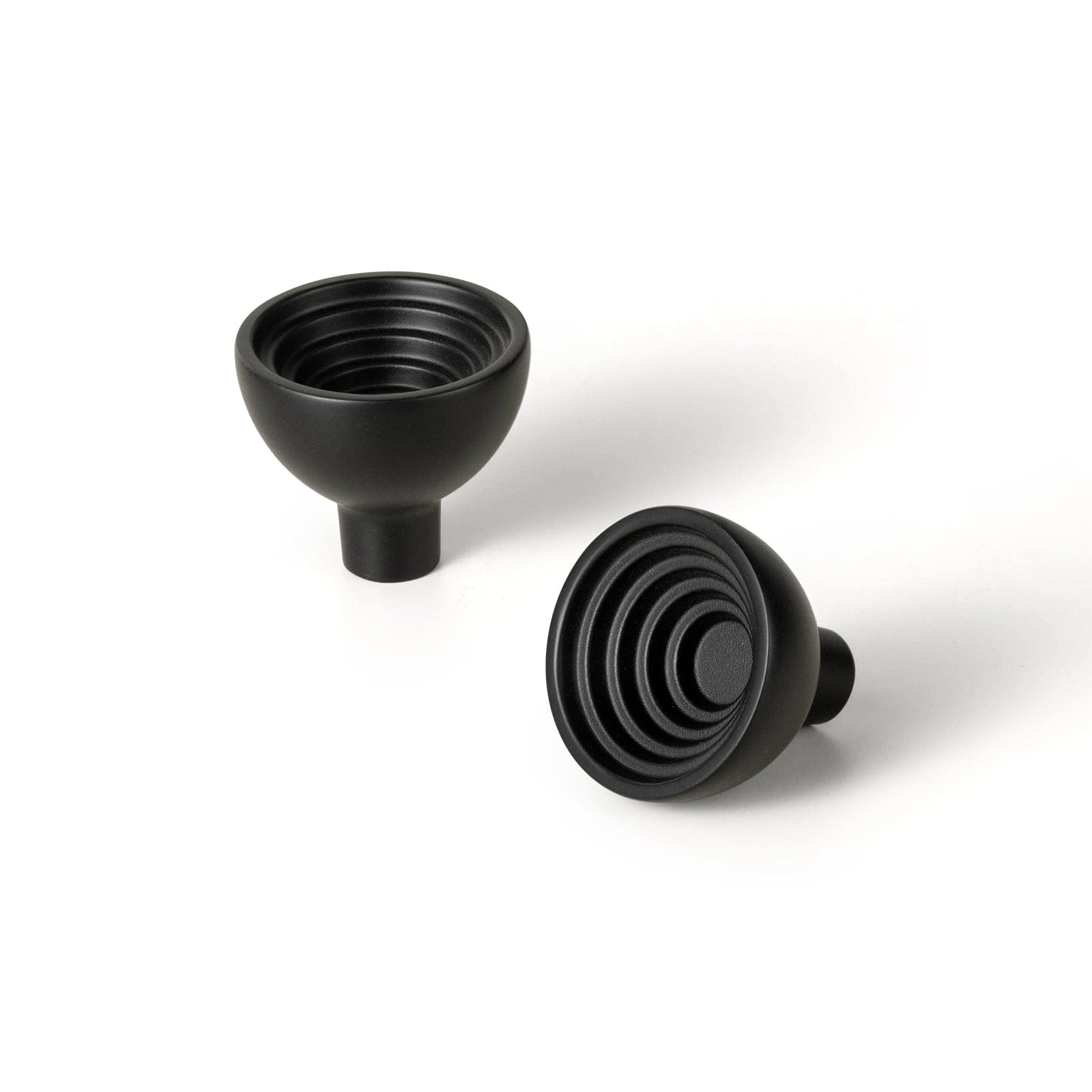 Goo-Ki Matte Black / 1.2'' Knob / 6 Pack Stylish Retro Style Drawer Knobs with Unique Grooved Design Rustic Hardware Set