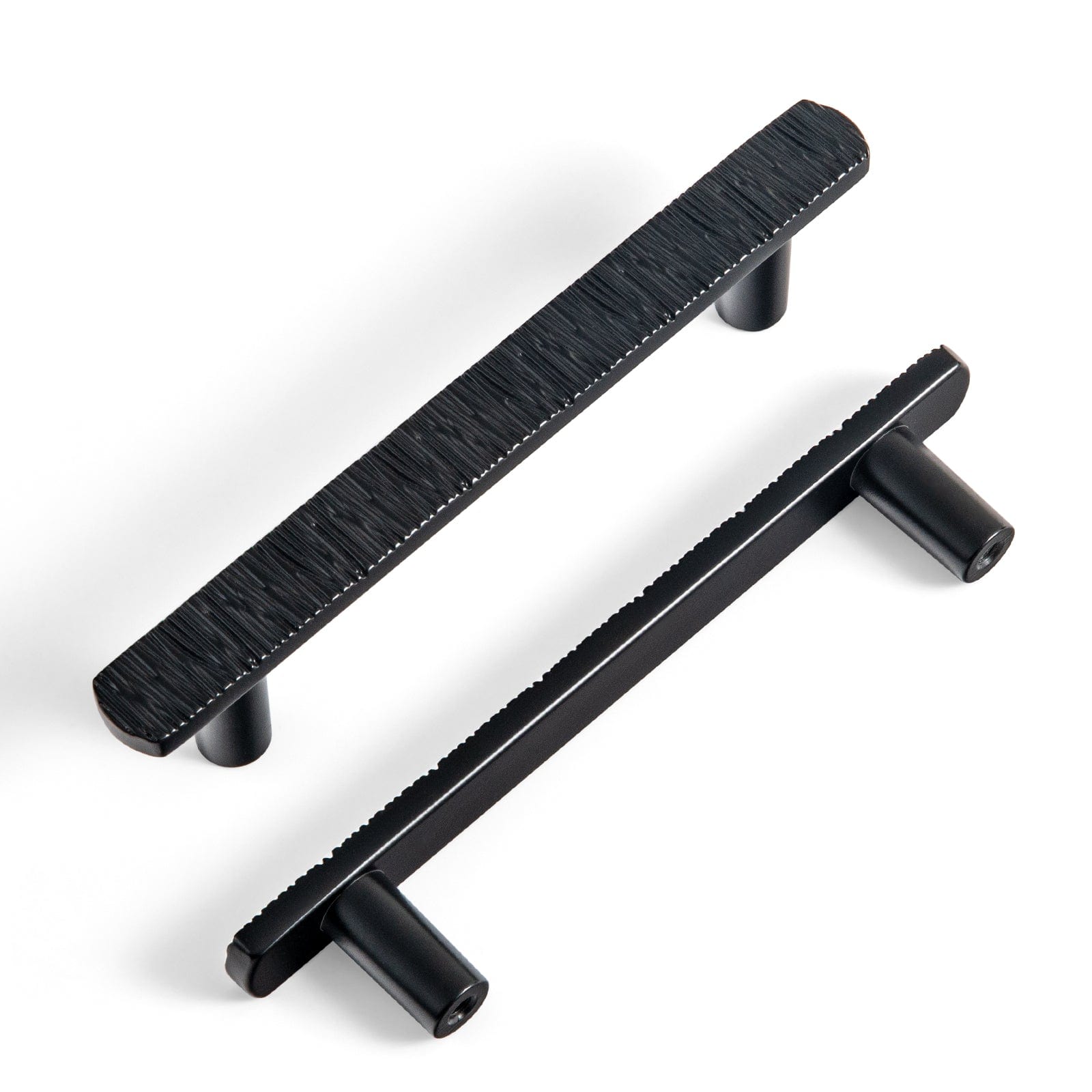 Goo-Ki Matte Black / 3.78'' Hole Center / 6 Pack Striped Hammerline Cabinet Pulls Light Luxury Elegant Kitchen Hardware