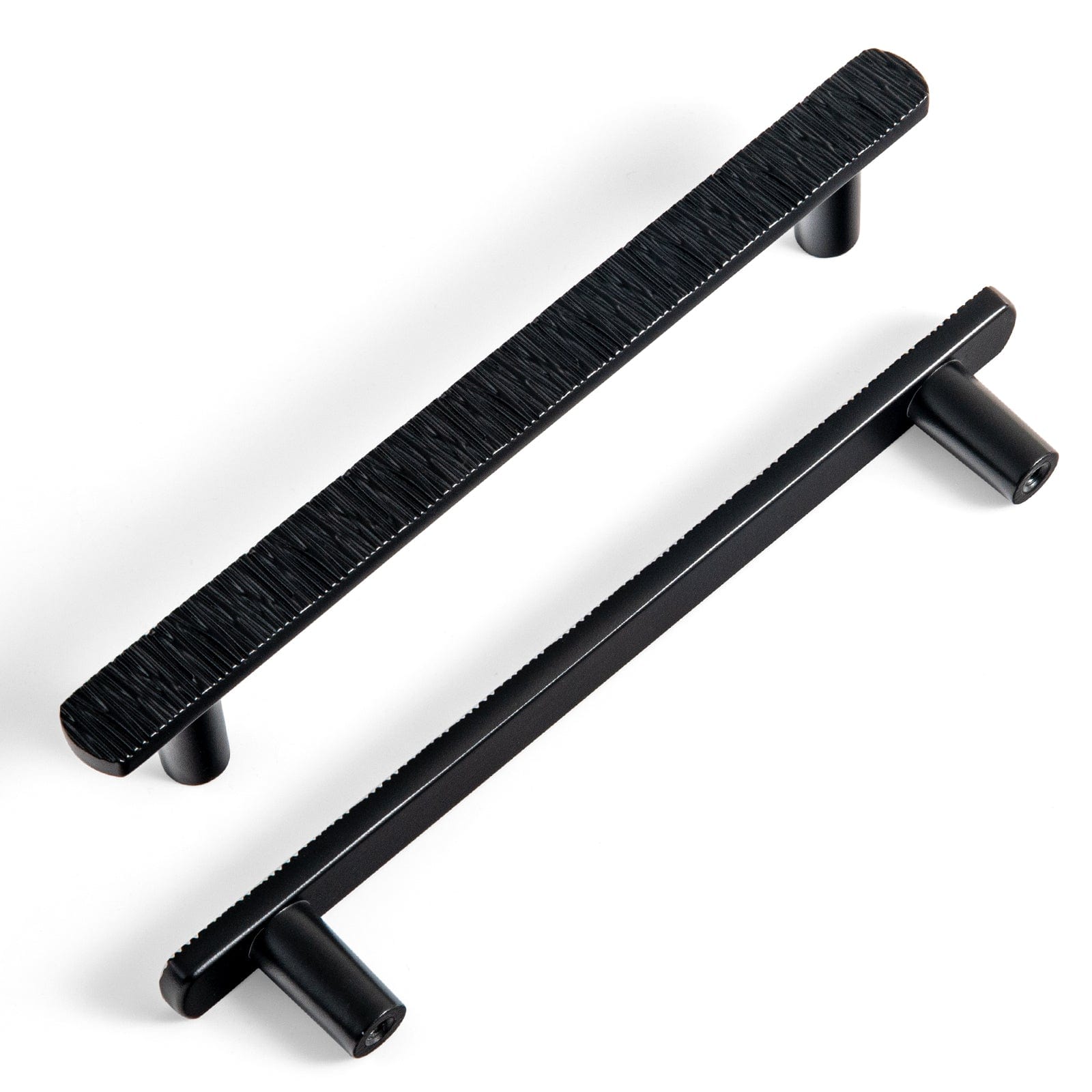 Goo-Ki Matte Black / 5'' Hole Center / 6 Pack Striped Hammerline Cabinet Pulls Light Luxury Elegant Kitchen Hardware