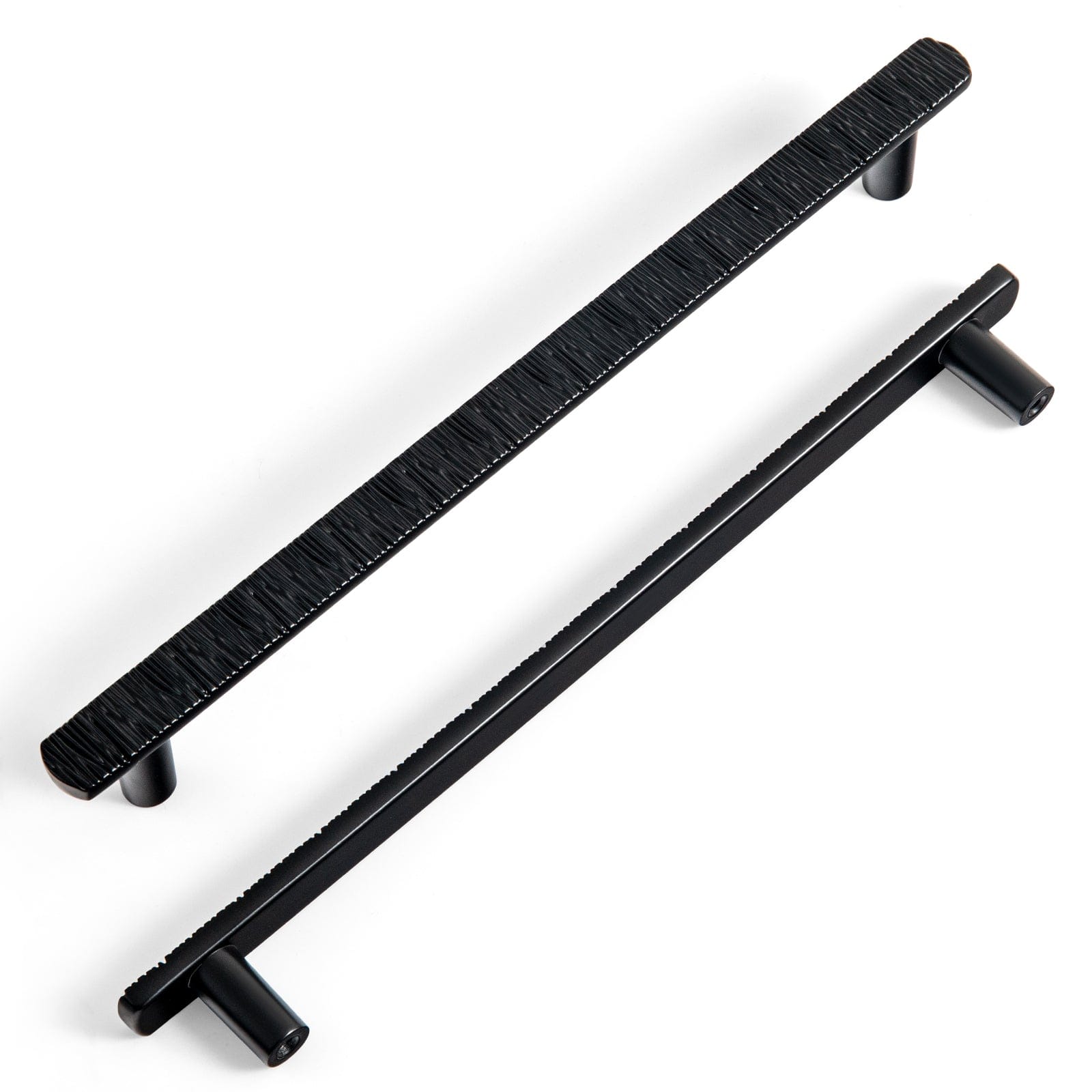 Goo-Ki Matte Black / 7.6'' Hole Center / 6 Pack Striped Hammerline Cabinet Pulls Light Luxury Elegant Kitchen Hardware