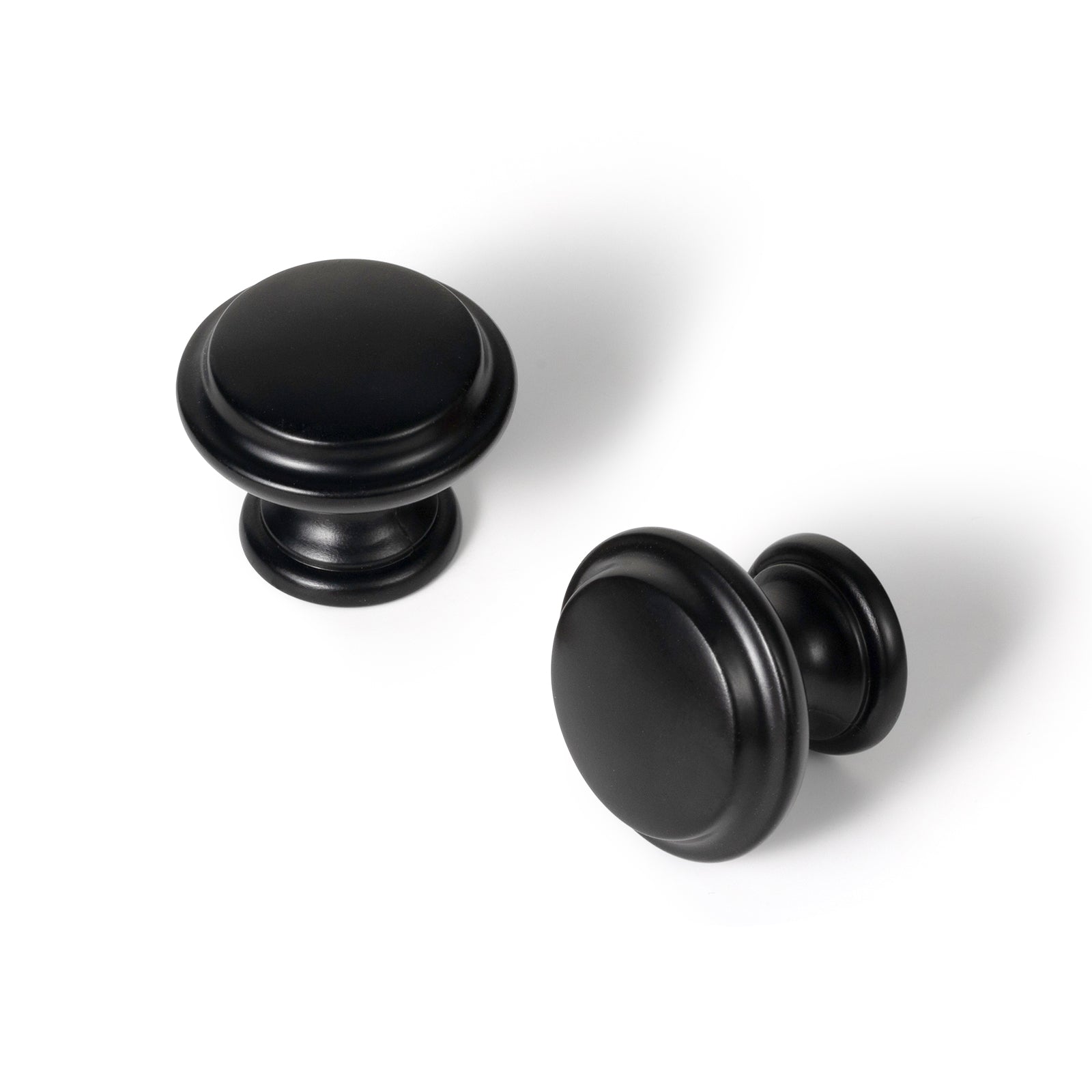 Goo-Ki Matte Black / Knob / 12 Pack Retro Round Knob Button Shape Stylish Single Hole Cabinet Knobs Multipack