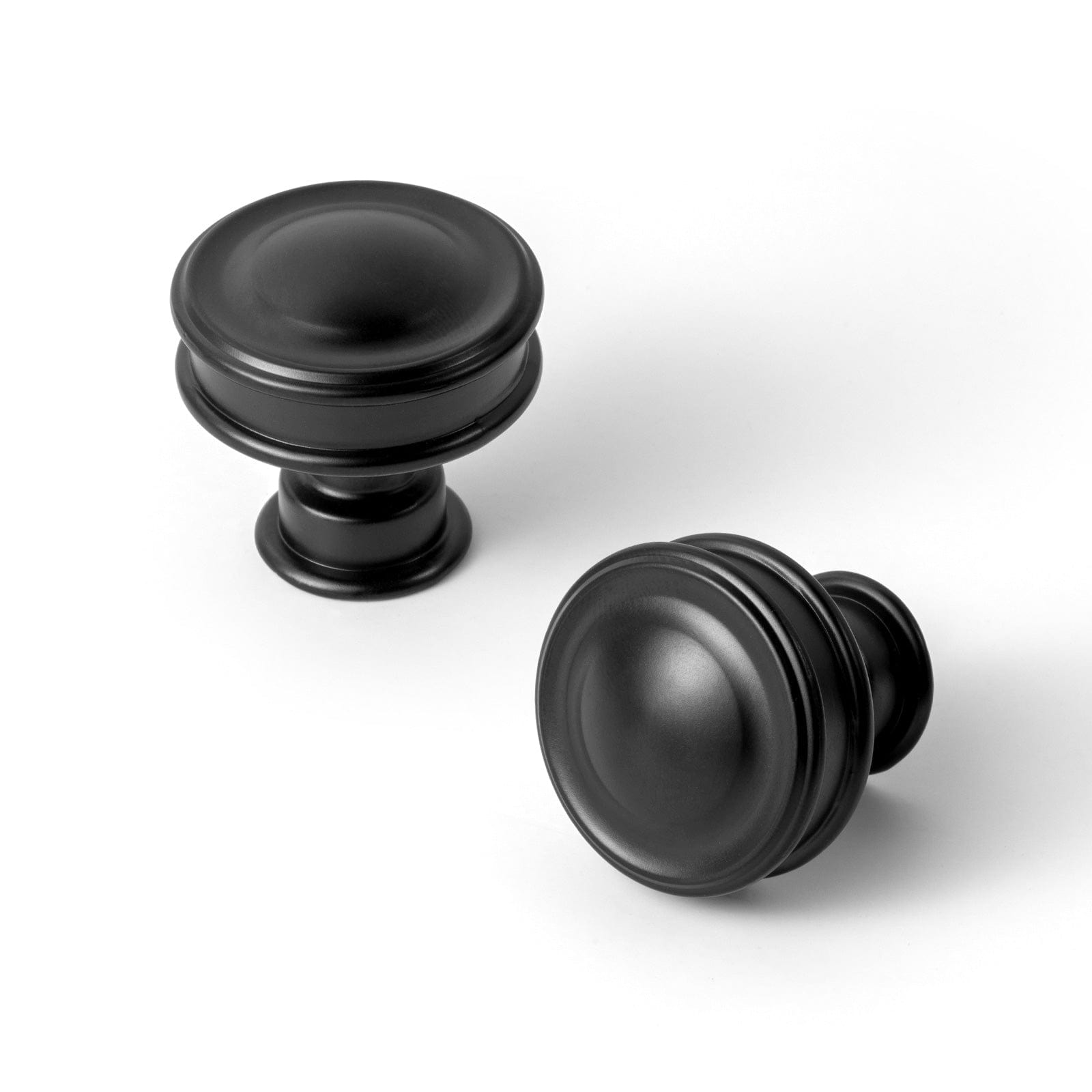 Goo-Ki Matte Black / Knob / 6 Pack Round Cabinet Knobs Smooth Domed Top with Subtle Flared Base Knobs for Elegant Kitchen