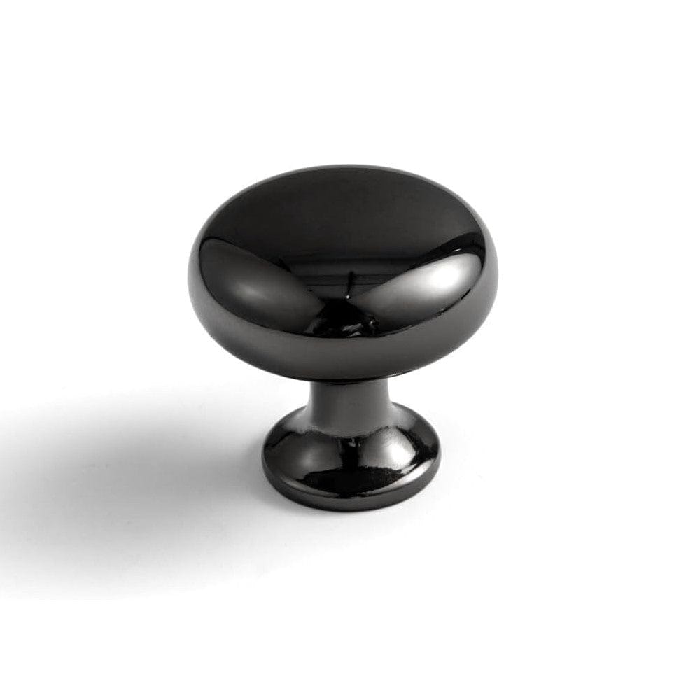 Goo-Ki Polished Black / 1.2'' Knob / 6 Pack Multi-colored Classic Drawer Knob Mushroom Round Cabinet Knob