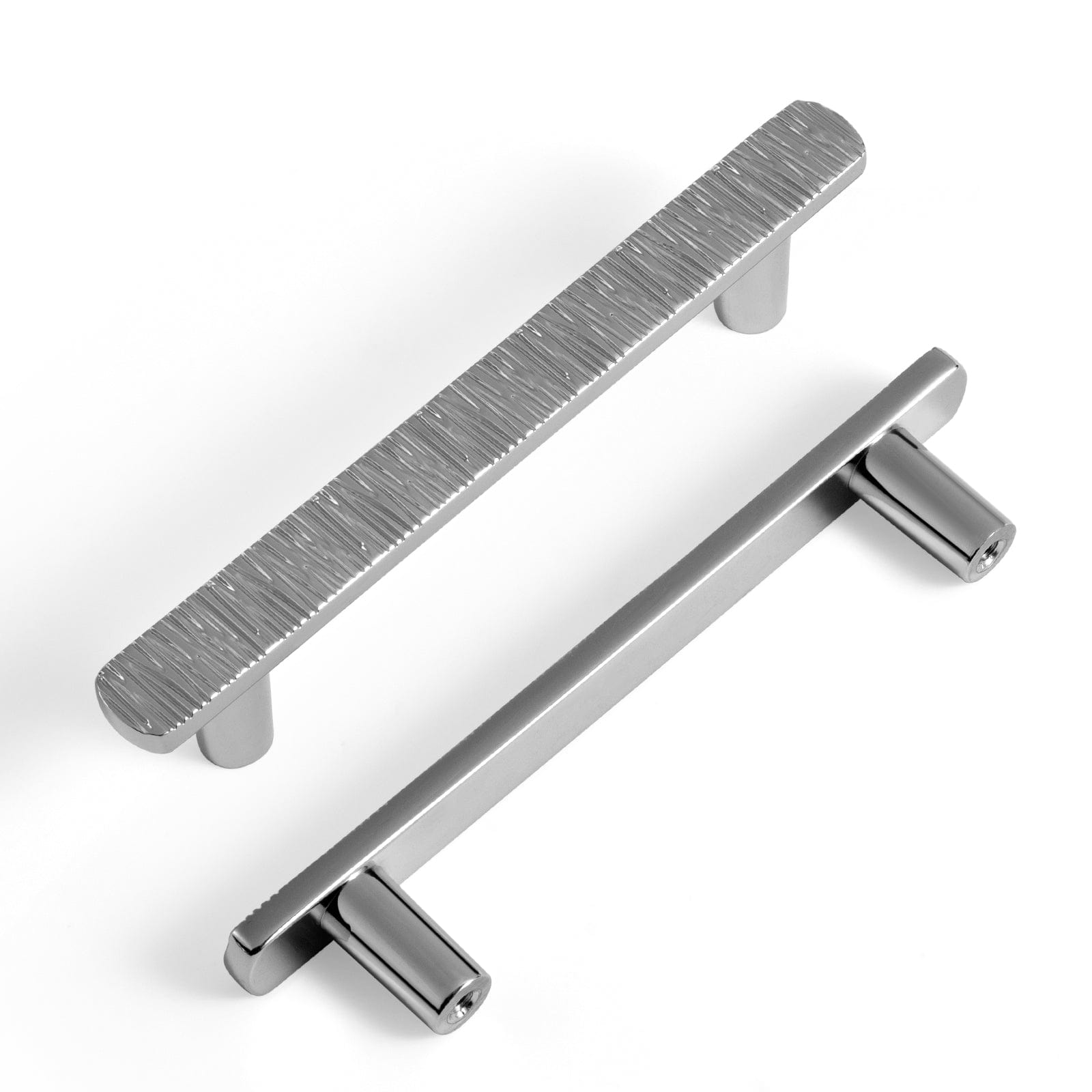 Goo-Ki Polished Chrome / 3.78'' Hole Center / 6 Pack Striped Hammerline Cabinet Pulls Light Luxury Elegant Kitchen Hardware