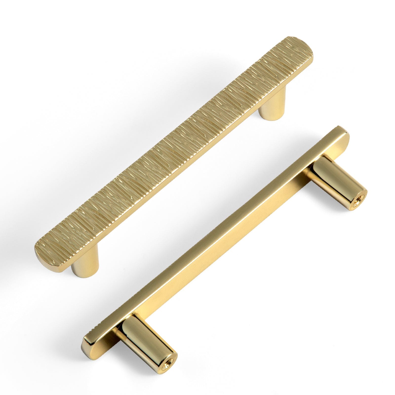 Goo-Ki Polished Gold / 3.78'' Hole Center / 6 Pack Striped Hammerline Cabinet Pulls Light Luxury Elegant Kitchen Hardware