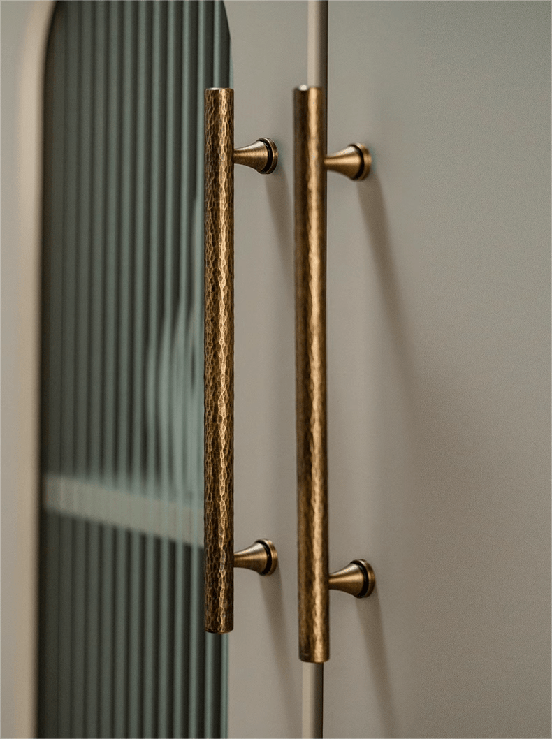 Goo-Ki Retro Bronze Handmade Solid Brass Cabinet Bar Pulls Hammerline Brass Pulls