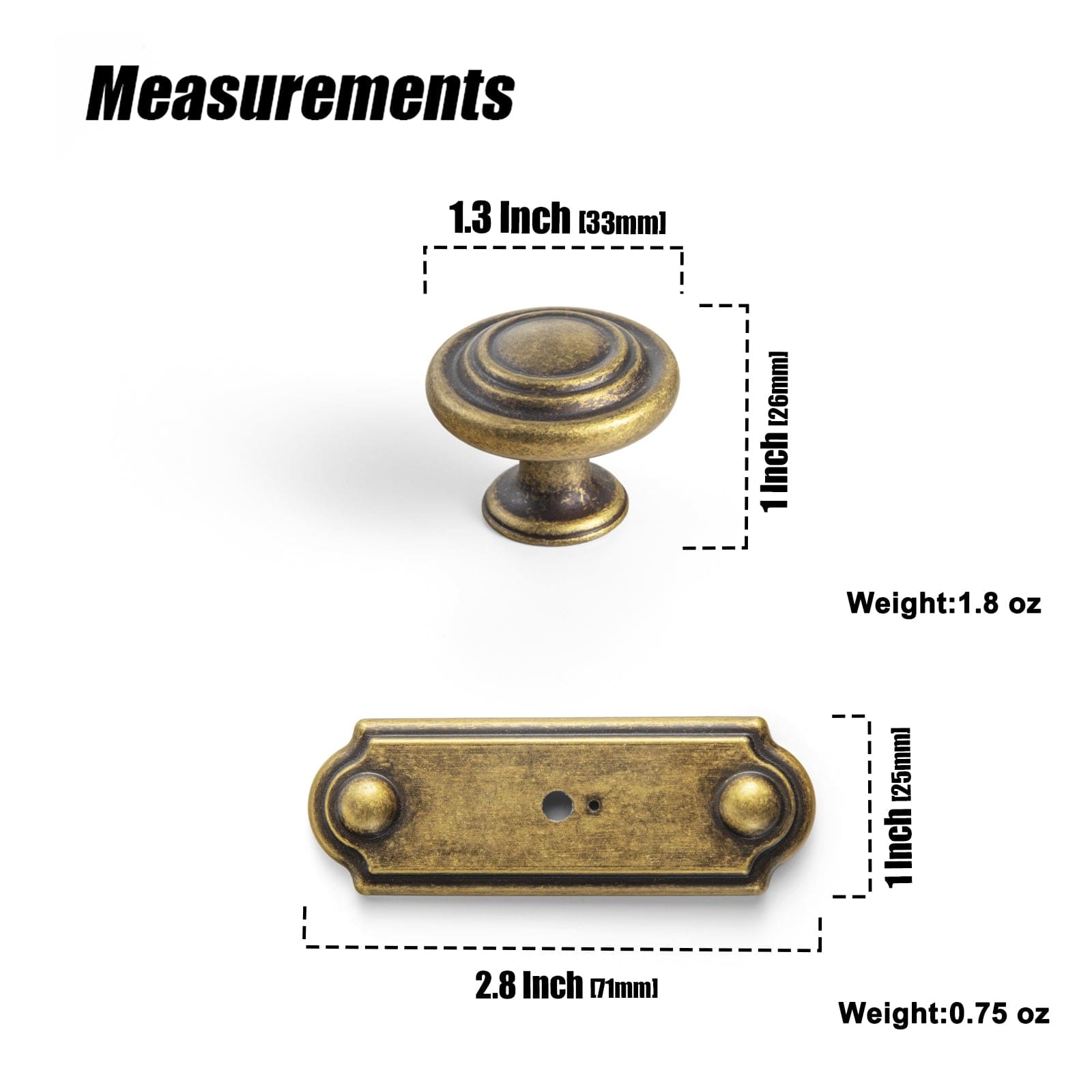 Goo-Ki Retro Zinc Alloy Cabinet Knobs with Spacer Single Hole Affordable Luxury Cabinet Hardware