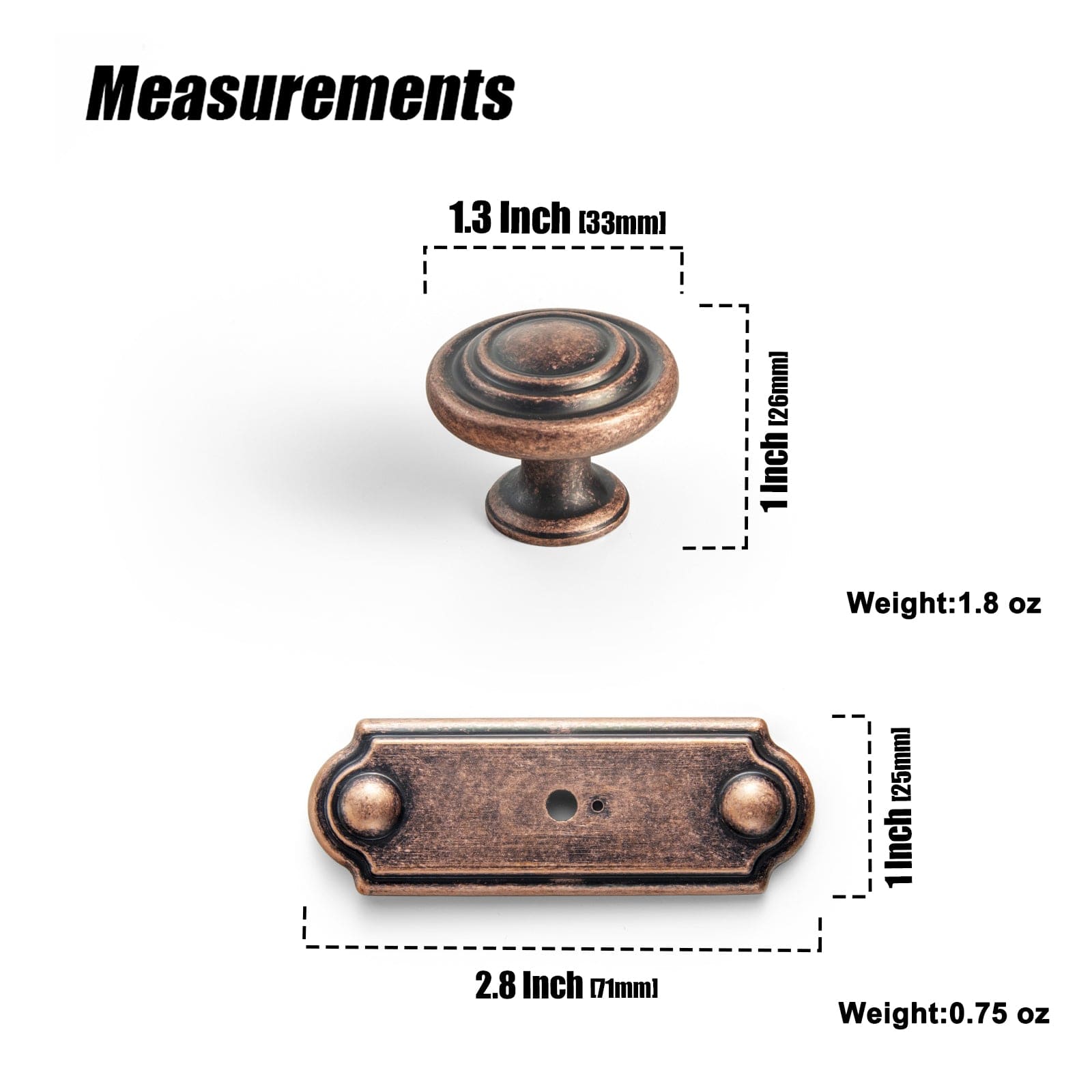 Goo-Ki Retro Zinc Alloy Cabinet Knobs with Spacer Single Hole Affordable Luxury Cabinet Hardware