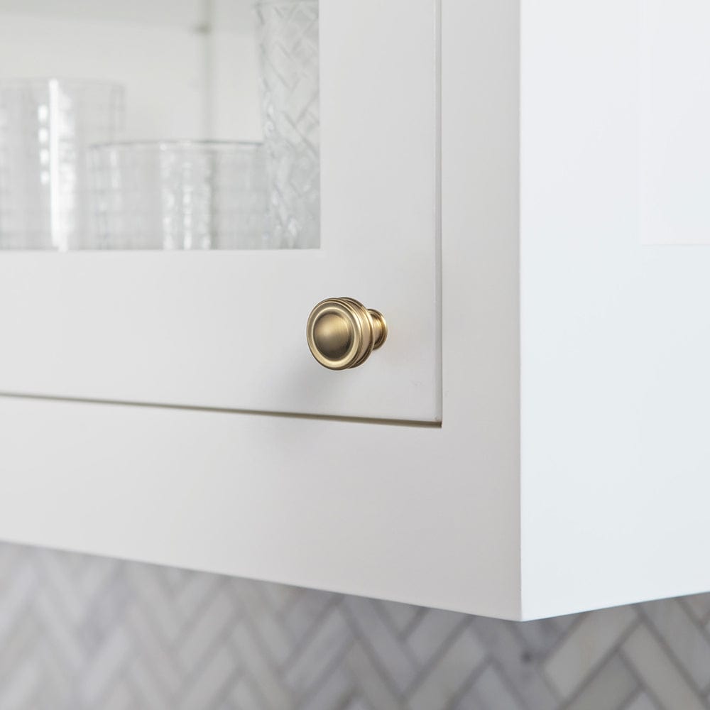 Goo-Ki Round Cabinet Knobs Smooth Domed Top with Subtle Flared Base Knobs for Elegant Kitchen