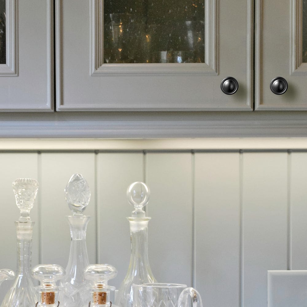 Goo-Ki Round Cabinet Knobs Smooth Domed Top with Subtle Flared Base Knobs for Elegant Kitchen