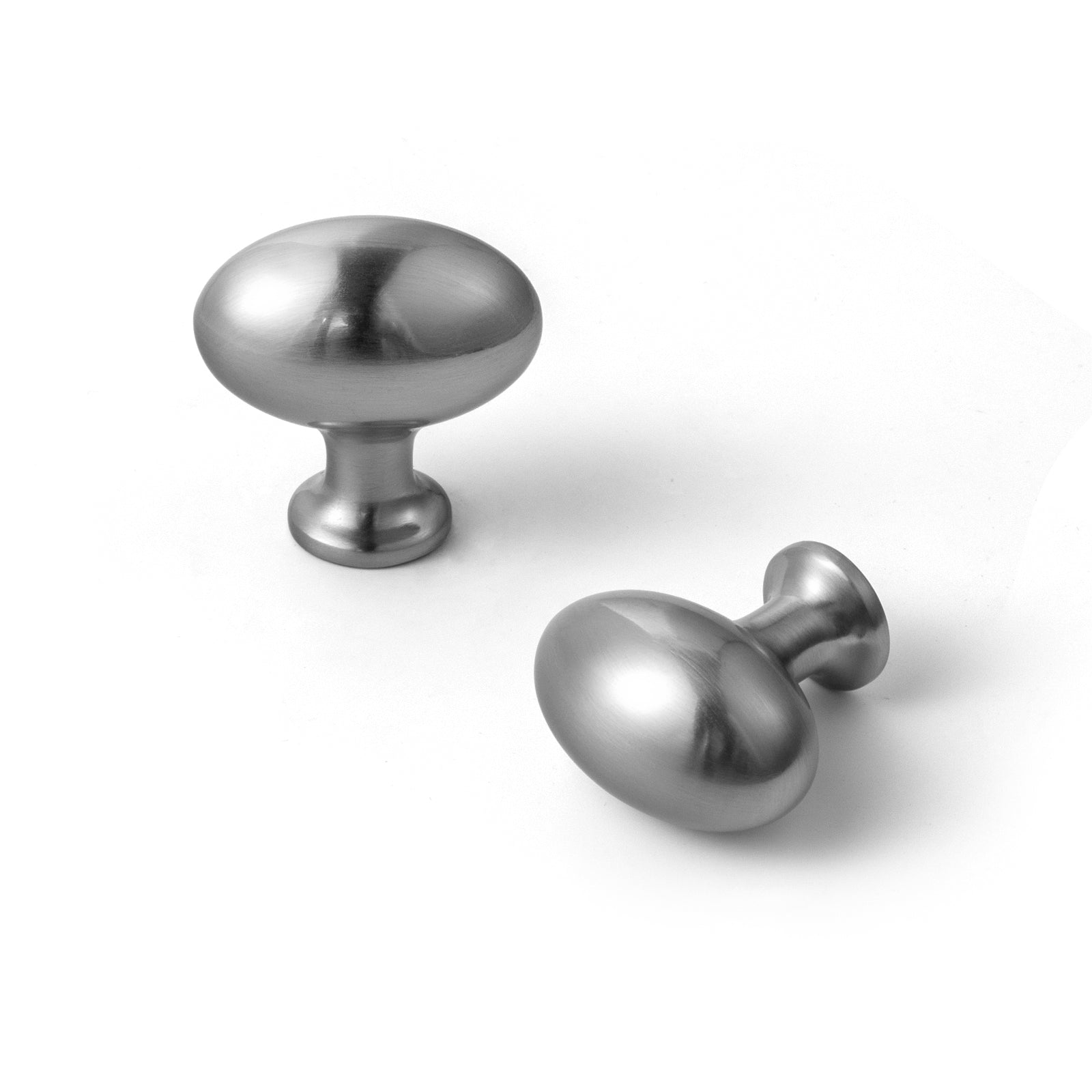 Goo-Ki Satin Nickel / Oval Knob / 6 Pack Modern Wardrobe Cabinet Pulls Luxurious Drawer Pull Dual Mount