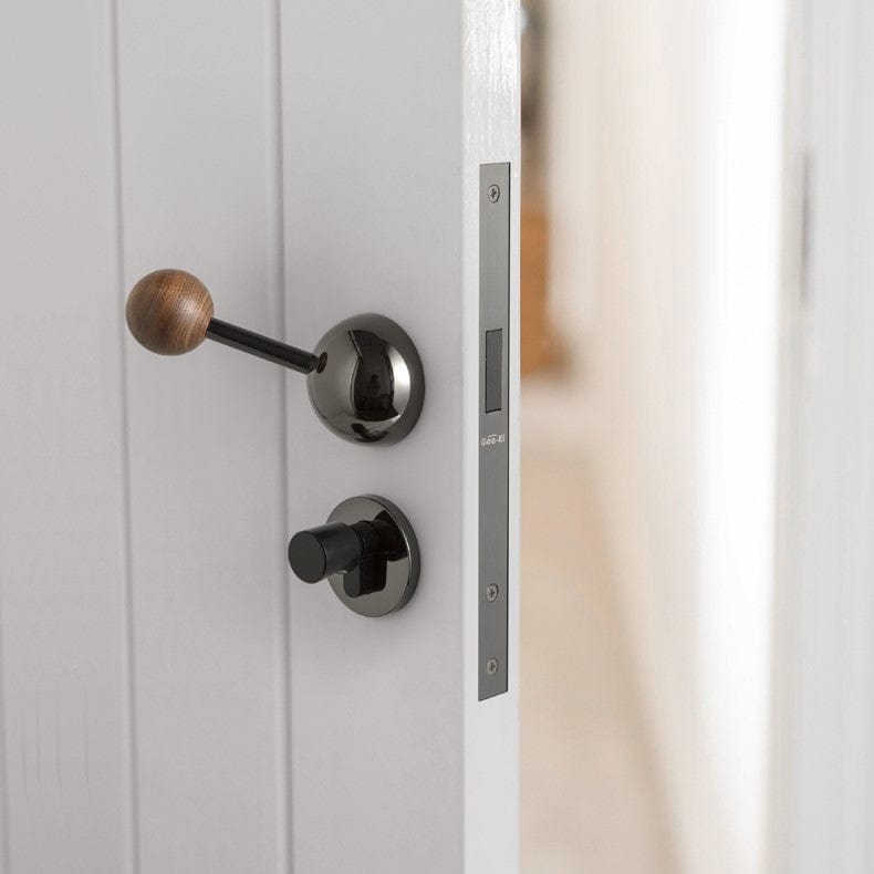 Goo-Ki Semicircle Black Walnut Door Lock American Style Interior Bedroom Door Lock