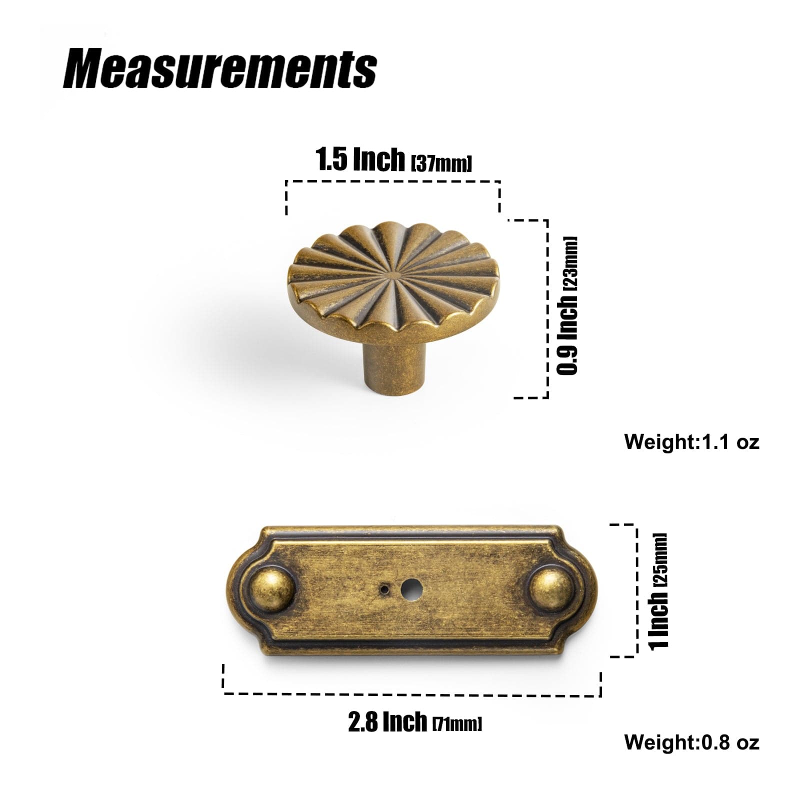 Goo-Ki Semicircular Antique Brass Cabinet Pulls Half Moon Shaped Bin Cup Drawer Pull