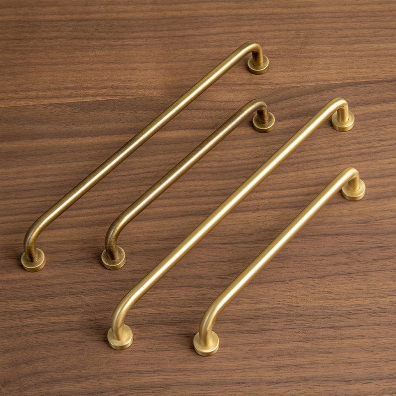 Goo-Ki Solid Brass Antique Brushed Brass Cabinet Pulls Classic Retro Cabinet Hardware