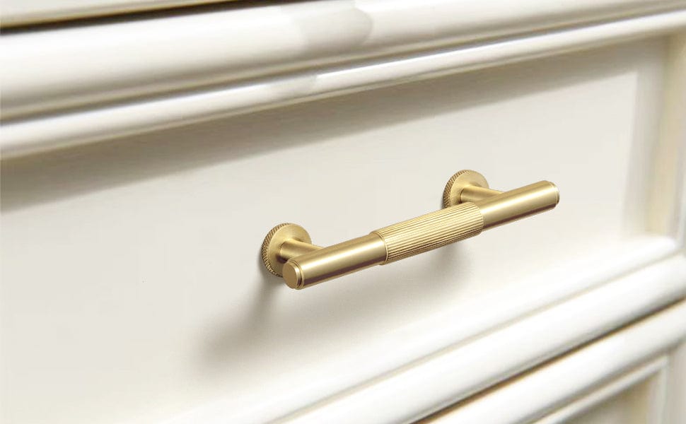 Goo-Ki Solid Brass Cabinet Handle Drawer Pulls Brushed Brass Bar Pull Kitchen Hardware