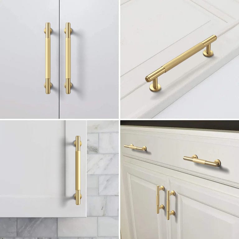 Goo-Ki Solid Brass Cabinet Handle Drawer Pulls Brushed Brass Bar Pull Kitchen Hardware