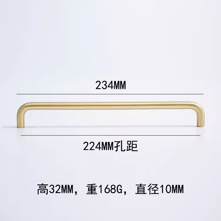 Goo-Ki Solid Brass Cabinet Handle Modern Minimalism Closet Hardware