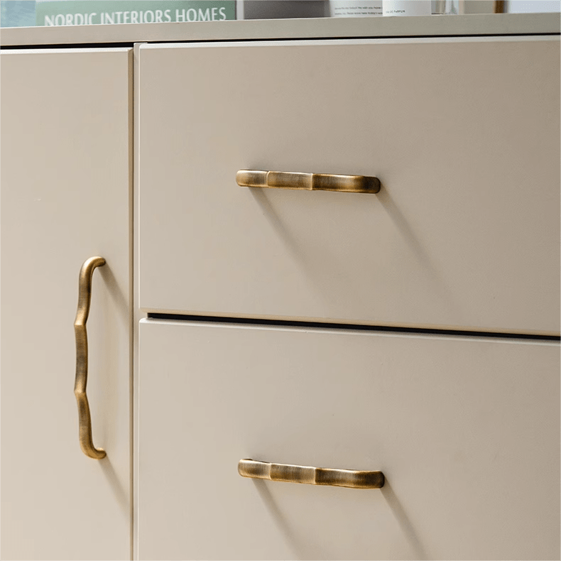 Goo-Ki Solid Brass Ripple Cabinet Handles Retro Bronze Drawer Pulls