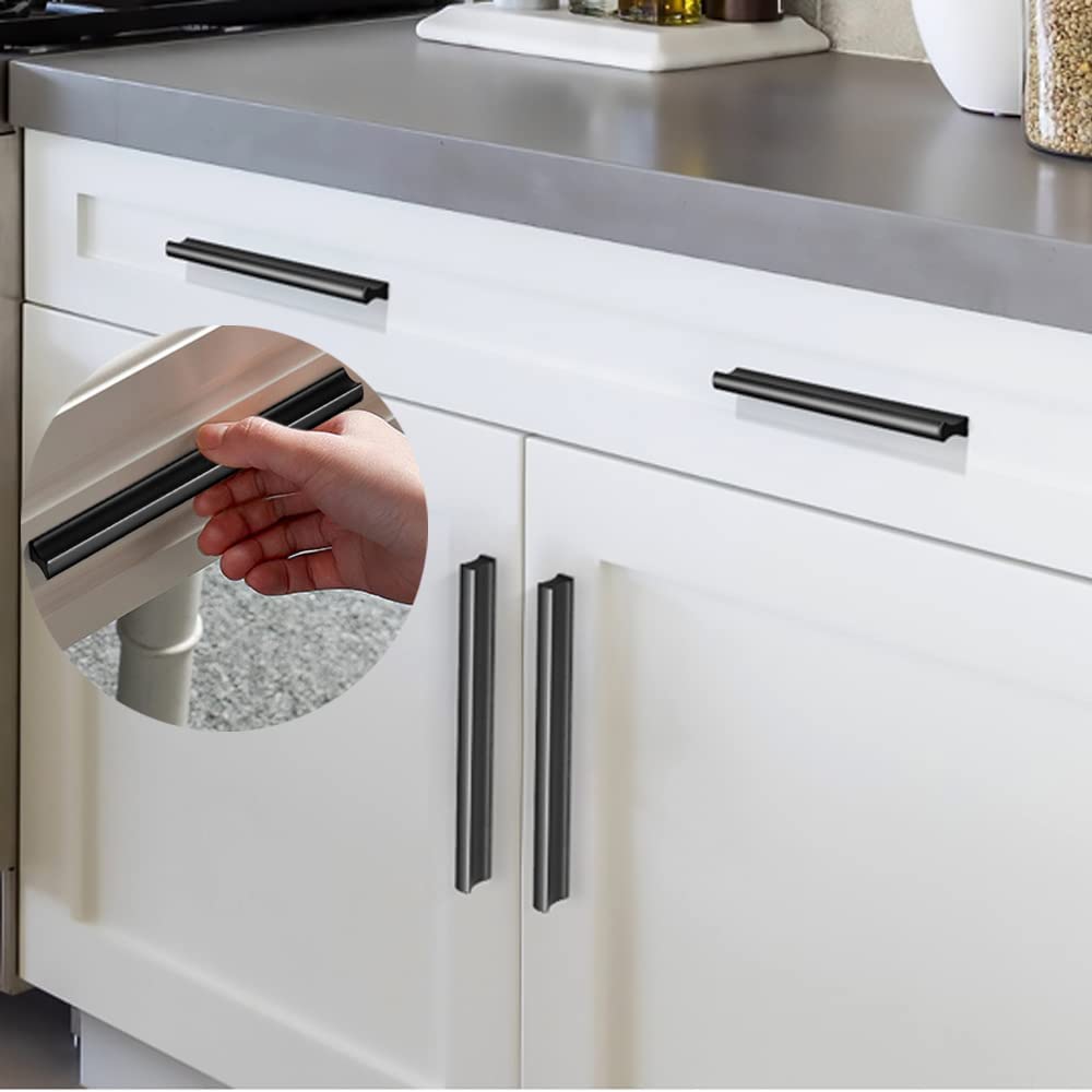 Goo-Ki Streamline Solid Drawer Handles Matte Kitchen Cabinet Bar Pulls 12 Pack