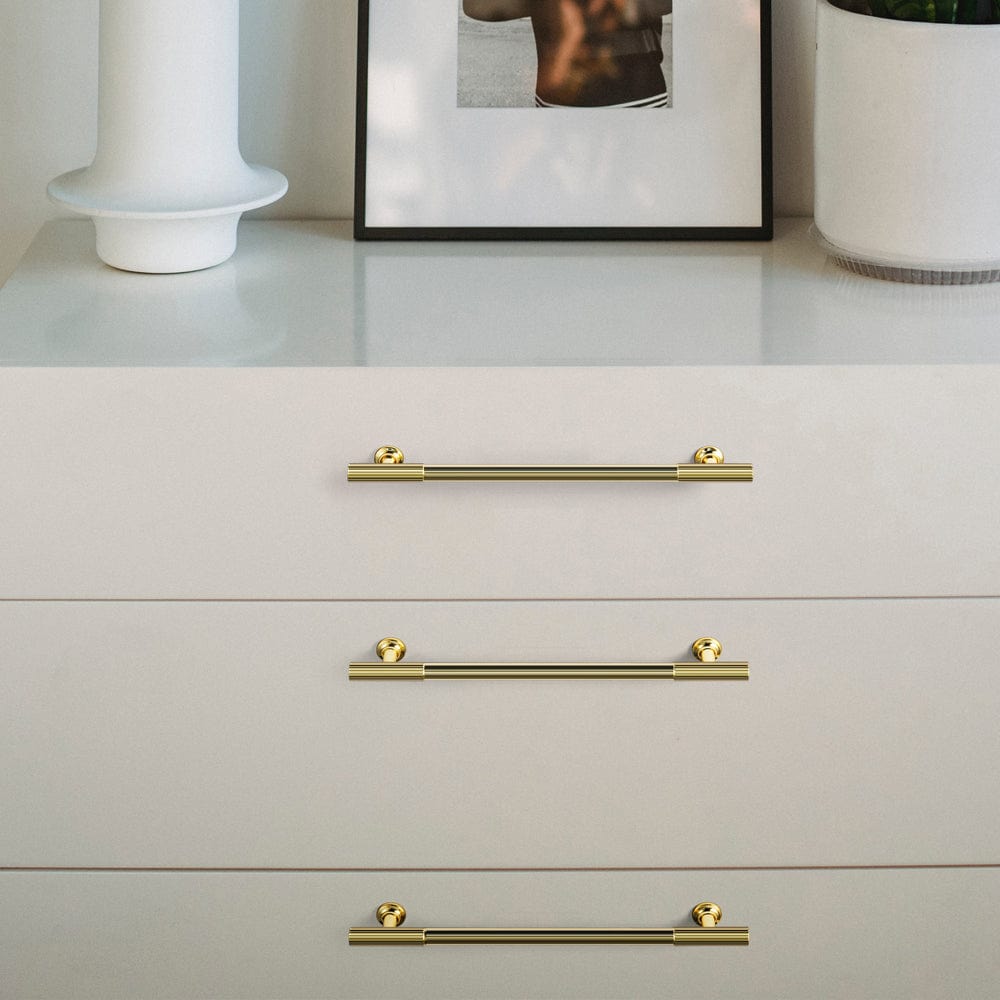 Goo-Ki Striped Decorations Cabinet Pull Retro Brass Cabinet Handles