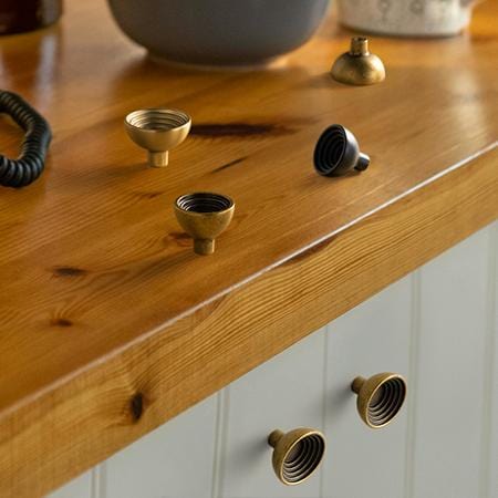 Goo-Ki Stylish Retro Style Drawer Knobs with Unique Grooved Design Rustic Hardware Set