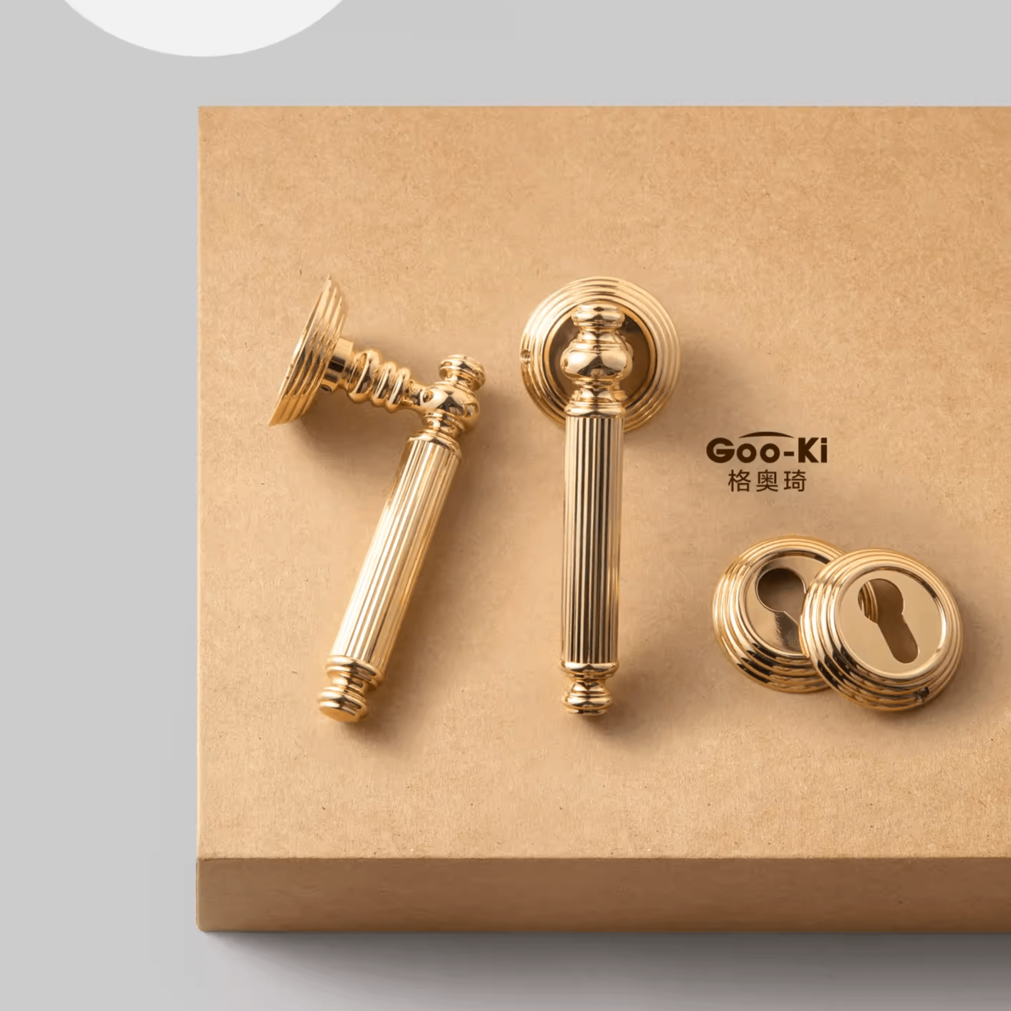 Goo-Ki Titanium Gold / With Keys Brass Door Lock Bedroom Door Silent French Style Door Handle