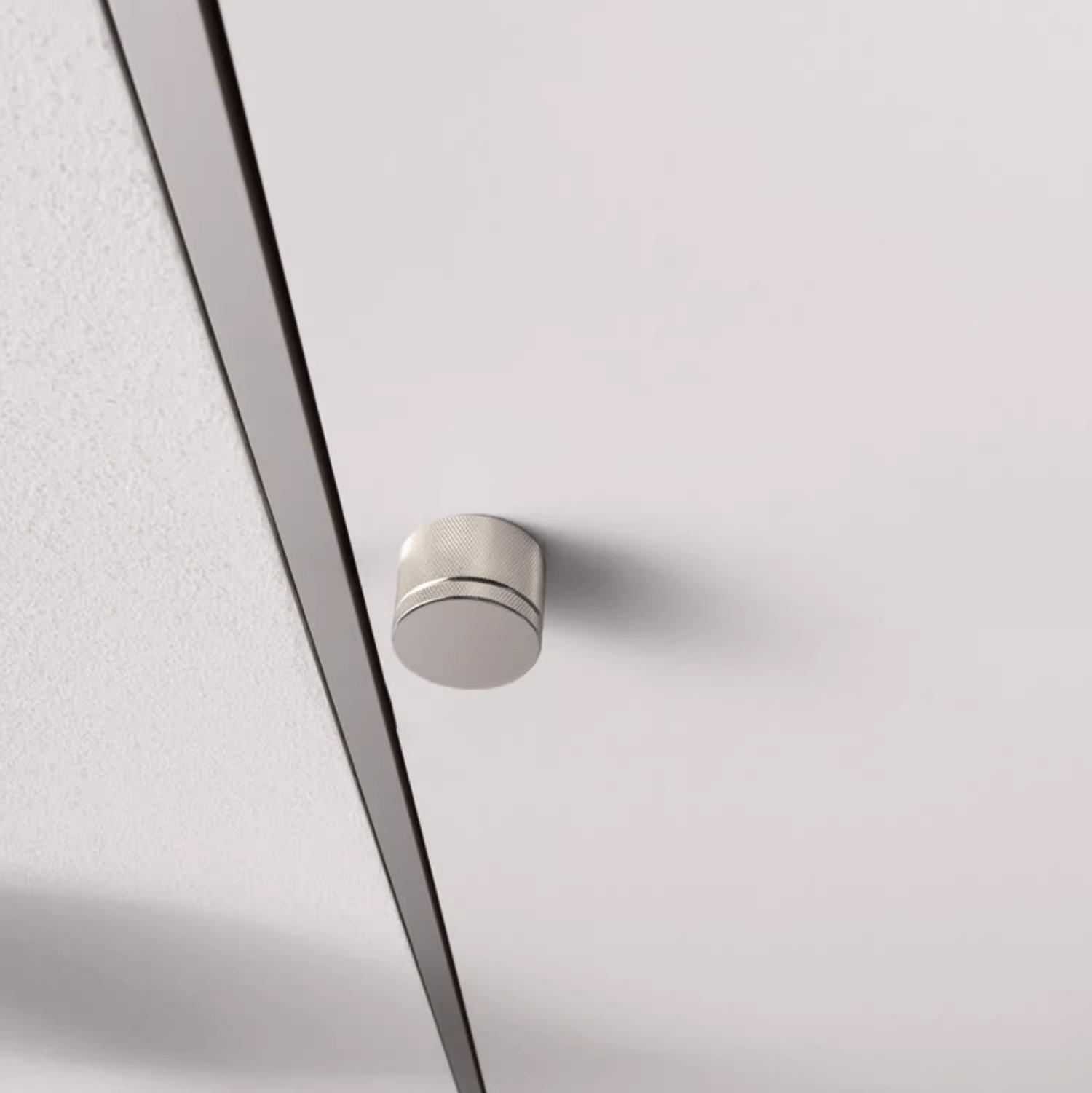 Goo-Ki Titanium Silver / All Set Silver Knurled Ball Door Lock Indoor Wooden Door Handle Bathroom Keyless Door Lock
