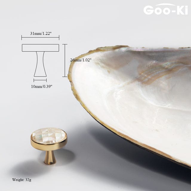Goo-Ki Unique Natural Shell Knob Modern Drawer Pulls Cabinet Hardware