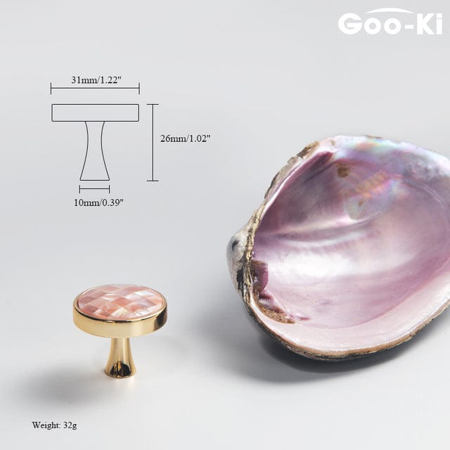 Goo-Ki Unique Natural Shell Knob Modern Drawer Pulls Cabinet Hardware