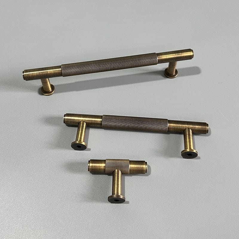 Goo-Ki Vertical Pattern Cabinet Handles Brass Antique Bronze Drawer Pulls