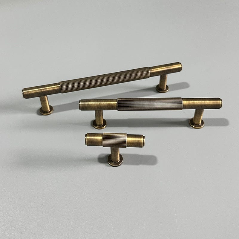 Goo-Ki Vertical Pattern Cabinet Handles Brass Antique Bronze Drawer Pulls