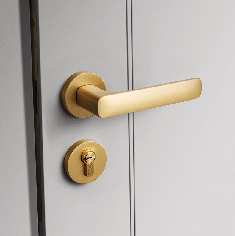 TONA Modern Pure Copper Interior Door Lock Minimalist Luxury Villa Door Handle