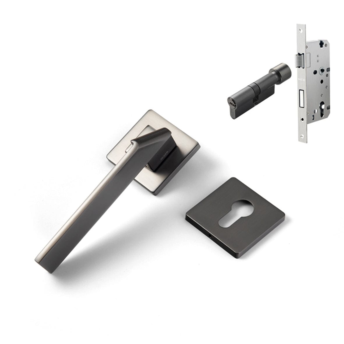 Goo-Ki Carpathian Grey / All Set Square Space Folding Door Lock Minimalist Interior Door Security Mute Door Lock