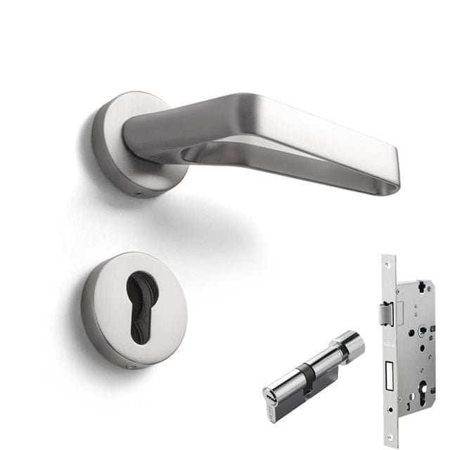 Goo-Ki Modern Brushed Nickel Hollow out Interior Door Lock Security Mute Lock Set