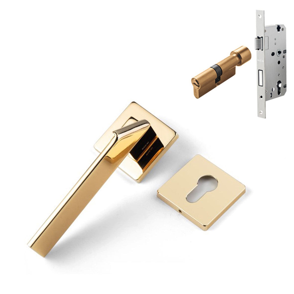 Goo-Ki Polished Gold / All Set Square Space Folding Door Lock Minimalist Interior Door Security Mute Door Lock